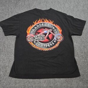 Orange County Choppers Tshirt Mens XL Black Vintage Y2K Graphic Biker